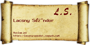 Lacsny Sándor névjegykártya