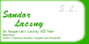 sandor lacsny business card